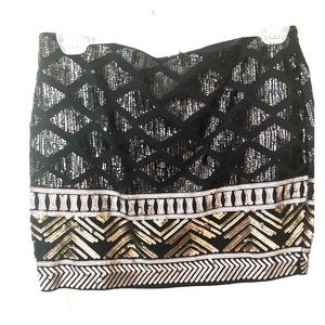 Express sequin mini skirt